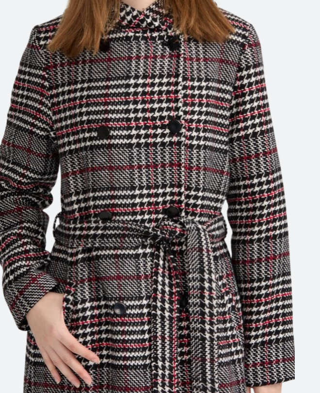 Manteau à Motif Pattes d'Oie